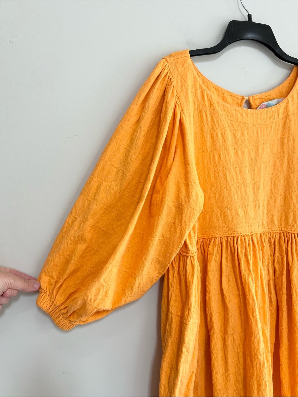 Free People Gauzy Long Puff Sleeve Oversized Pull-On Babydoll Mini Dress size XS - Picture 6 of 11